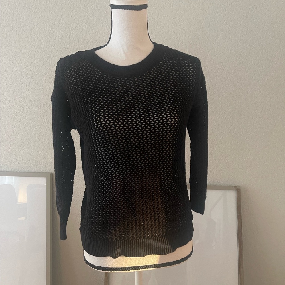 Michael Kors Black Crew Neck Sweater with Knitted Texture
